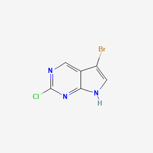 molecular formula C6H3BrClN3 B1520163 5-溴-2-氯-7H-吡咯并[2,3-d]嘧啶 CAS No. 1060816-58-1