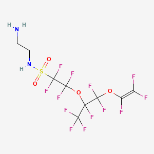 molecular formula C9H7F13N2O4S B15201766 N-(2-aminoethyl)-2-[1-[difluoro[(trifluorovinyl)oxy]methyl]-1,2,2,2-tetrafluoroethoxy]-1,1,2,2-tetrafluoroethanesulphonamide CAS No. 64346-90-3