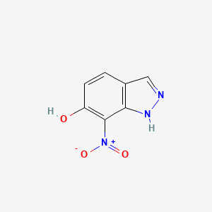 molecular formula C7H5N3O3 B15201773 7-Nitro-1H-indazol-6-OL 