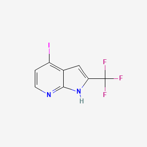 molecular formula C8H4F3IN2 B15201798 1H-Pyrrolo[2,3-b]pyridine, 4-iodo-2-(trifluoromethyl)- CAS No. 1014613-46-7