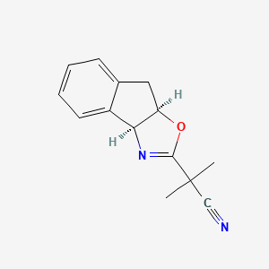 molecular formula C14H14N2O B15201819 2-((3AS,8aR)-3a,8a-dihydro-8H-indeno[1,2-d]oxazol-2-yl)-2-methylpropanenitrile 