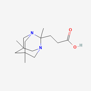 molecular formula C14H24N2O2 B15201820 3-(2,5,7-Trimethyl-1,3-diazaadamantan-2-yl)propanoic acid 