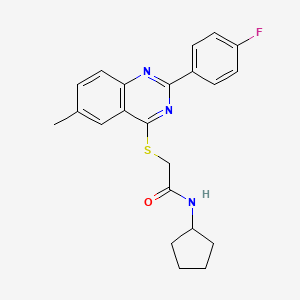 molecular formula C22H22FN3OS B15201852 N-Cyclopentyl-2-[[2-(4-Fluorophenyl)-6-Methyl-4-Quinazolinyl]Thio]-Acetamide 