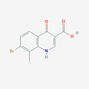 molecular formula C11H8BrNO3 B1520196 7-Bromo-4-hydroxy-8-methylquinoline-3-carboxylic acid CAS No. 1189107-54-7