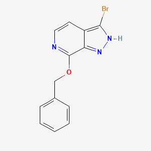 molecular formula C13H10BrN3O B15201963 7-(benzyloxy)-3-bromo-1H-pyrazolo[3,4-c]pyridine 