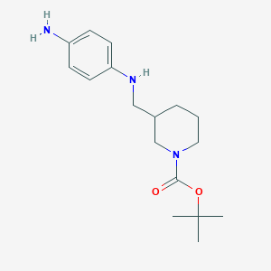 molecular formula C17H27N3O2 B1520200 tert-Butyl 3-[(4-aminoanilino)methyl]piperidine-1-carboxylate CAS No. 1159976-35-8
