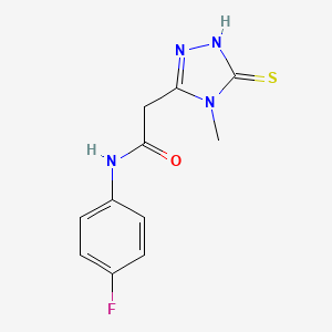 molecular formula C11H11FN4OS B15202029 N-(4-Fluoro-phenyl)-2-(5-mercapto-4-methyl-4H-[1,2,4]triazol-3-yl)-acetamide 