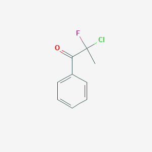 molecular formula C9H8ClFO B15202085 2-Chloro-2-fluoro-1-phenyl-1-propanone CAS No. 63017-20-9