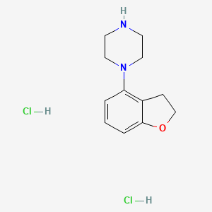 molecular formula C12H18Cl2N2O B15202114 1-(2,3-Dihydrobenzofuran-4-yl)piperazine dihydrochloride 