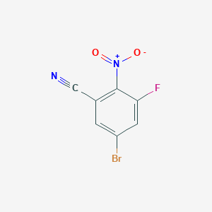 molecular formula C7H2BrFN2O2 B15202124 5-Bromo-3-fluoro-2-nitrobenzonitrile 