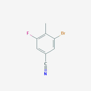 molecular formula C8H5BrFN B15202132 3-Bromo-5-fluoro-4-methylbenzonitrile 