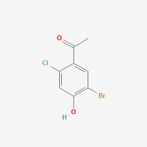 molecular formula C8H6BrClO2 B15202155 1-(5-Bromo-2-chloro-4-hydroxyphenyl)ethan-1-one 