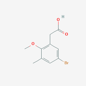 molecular formula C10H11BrO3 B15202282 5-Bromo-2-methoxy-3-methylphenylacetic acid 