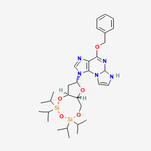 molecular formula C31H47N5O5Si2 B15202396 4-(Benzyloxy)-1-((6aR,8R,9aS)-2,2,4,4-tetraisopropyltetrahydro-6H-furo[3,2-f][1,3,5,2,4]trioxadisilocin-8-yl)-5a,6-dihydro-1H-imidazo[2,1-b]purine 