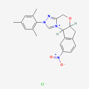 (5AS,10bR)-2-mesityl-9-nitro-2,5a,6,10b-tetrahydro-4H-indeno[2,1-b][1,2,4]triazolo[4,3-d][1,4]oxazin-11-ium chloride