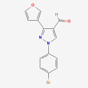 1-(4-bromophenyl)-3-(furan-3-yl)-1H-pyrazole-4-carbaldehyde