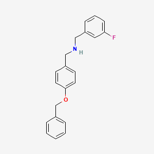 molecular formula C21H20FNO B1520242 {[4-(Benzyloxy)phenyl]methyl}[(3-fluorophenyl)methyl]amine CAS No. 1148027-32-0
