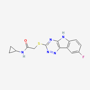 N-Cyclopropyl-2-(6-fluoro-9H-1,3,4,9-tetraaza-fluoren-2-ylsulfanyl)-acetamide