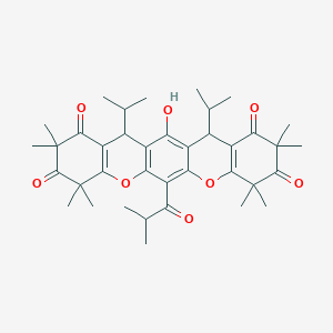 13-Hydroxy-6-isobutyryl-12,14-diisopropyl-2,2,4,4,8,8,10,10-octamethyl-12,14-dihydrochromeno[3,2-b]xanthene-1,3,9,11(2H,4H,8H,10H)-tetraone