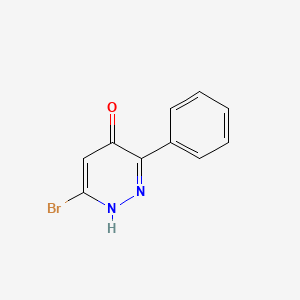 molecular formula C10H7BrN2O B15202459 6-Bromo-3-phenylpyridazin-4-ol 