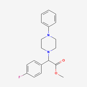 molecular formula C19H21FN2O2 B15202488 Methyl 2-(4-fluorophenyl)-2-(4-phenylpiperazin-1-yl)acetate 