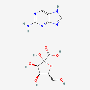 molecular formula C11H15N5O7 B15202493 7H-purin-2-amine;(3R,4S,5R)-2,3,4-trihydroxy-5-(hydroxymethyl)oxolane-2-carboxylic acid 