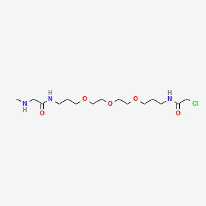 molecular formula C15H30ClN3O5 B15202569 2-Chloro-N-(4-oxo-9,12,15-trioxa-2,5-diazaoctadecan-18-yl)acetamide 