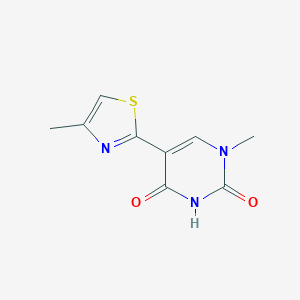 molecular formula C9H9N3O2S B1520257 1-Methyl-5-(4-methyl-1,3-thiazol-2-yl)-1,2,3,4-tetrahydropyrimidine-2,4-dione CAS No. 1221820-86-5