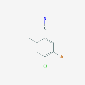 molecular formula C8H5BrClN B15202584 5-Bromo-4-chloro-2-methylbenzonitrile 