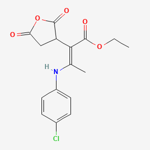 Ethyl 3-((4-chlorophenyl)amino)-2-(2,5-dioxotetrahydrofuran-3-yl)but-2-enoate