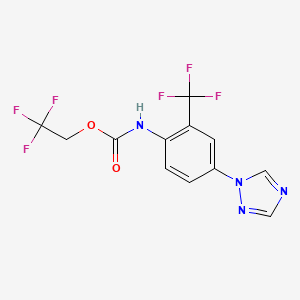 2,2,2-trifluoroethyl N-[4-(1H-1,2,4-triazol-1-yl)-2-(trifluoromethyl)phenyl]carbamate