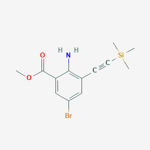 molecular formula C13H16BrNO2Si B15202635 Methyl 2-Amino-5-bromo-3-[(trimethylsilyl)ethynyl]benzoate 