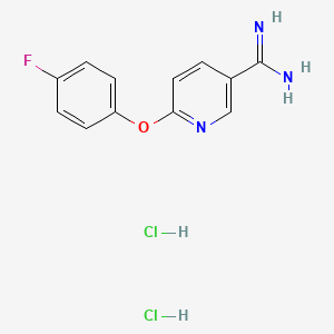 molecular formula C12H12Cl2FN3O B1520264 6-(4-Fluorophenoxy)pyridine-3-carboximidamide dihydrochloride CAS No. 1221725-93-4