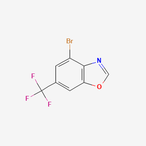 molecular formula C8H3BrF3NO B15202724 4-Bromo-6-(trifluoromethyl)-1,3-benzoxazole 