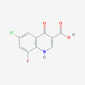 molecular formula C10H5ClFNO3 B15202737 6-Chloro-8-fluoro-4-hydroxyquinoline-3-carboxylic acid 