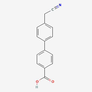 molecular formula C15H11NO2 B15202756 4'-(Cyanomethyl)[1,1'-biphenyl]-4-carboxylic acid 