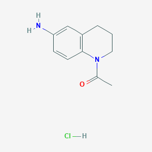molecular formula C11H15ClN2O B1520276 1-(6-Amino-1,2,3,4-tetrahydroquinolin-1-yl)ethan-1-one hydrochloride CAS No. 1235441-74-3