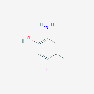 molecular formula C7H8INO B15202768 2-Amino-5-iodo-4-methylphenol 