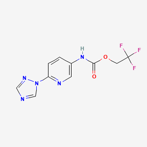 2,2,2-trifluoroethyl N-[6-(1H-1,2,4-triazol-1-yl)pyridin-3-yl]carbamate