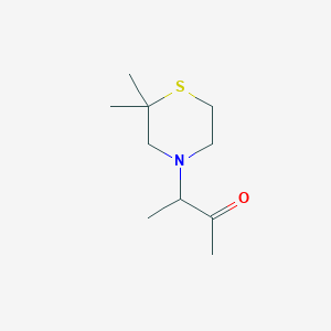 molecular formula C10H19NOS B15202791 3-(2,2-Dimethylthiomorpholin-4-yl)butan-2-one 