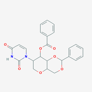 molecular formula C24H22N2O7 B15202804 7-(2,4-Dioxo-3,4-dihydropyrimidin-1(2H)-yl)-2-phenylhexahydropyrano[3,2-d][1,3]dioxin-8-yl benzoate 