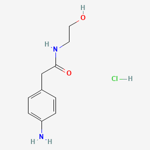 molecular formula C10H15ClN2O2 B1520283 2-(4-aminophenyl)-N-(2-hydroxyethyl)acetamide hydrochloride CAS No. 1221724-09-9