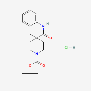 molecular formula C18H25ClN2O3 B15202859 tert-Butyl 2'-oxo-2',4'-dihydro-1'H-spiro[piperidine-4,3'-quinoline]-1-carboxylate hydrochloride 