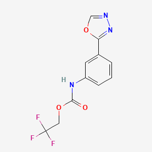 molecular formula C11H8F3N3O3 B1520289 2,2,2-trifluoroethyl N-[3-(1,3,4-oxadiazol-2-yl)phenyl]carbamate CAS No. 1223467-97-7