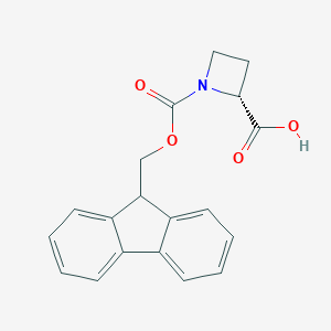 molecular formula C19H17NO4 B152029 (R)-1-(((9H-芴-9-基)甲氧羰基)氮杂环丁烷-2-羧酸 CAS No. 374791-02-3