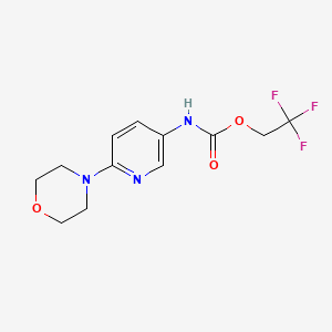 molecular formula C12H14F3N3O3 B1520290 2,2,2-trifluoroethyl N-[6-(morpholin-4-yl)pyridin-3-yl]carbamate CAS No. 1235438-74-0