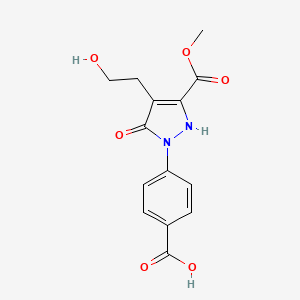 4-[4-(2-hydroxyethyl)-3-(methoxycarbonyl)-5-oxo-2,5-dihydro-1H-pyrazol-1-yl]benzoic acid