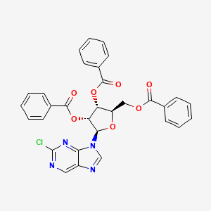 molecular formula C31H23ClN4O7 B15202926 [(2R,3R,4R,5R)-3,4-dibenzoyloxy-5-(2-chloropurin-9-yl)oxolan-2-yl]methyl benzoate 