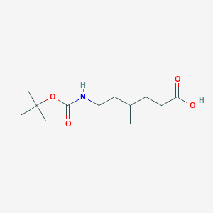 molecular formula C12H23NO4 B15202937 6-((tert-Butoxycarbonyl)amino)-4-methylhexanoic acid 