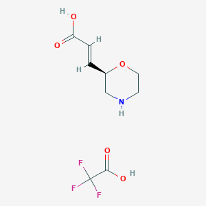 molecular formula C9H12F3NO5 B15202942 (E)-3-[(2R)-Morpholin-2-yl]prop-2-enoic acid;2,2,2-trifluoroacetic acid 